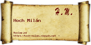 Hoch Milán névjegykártya